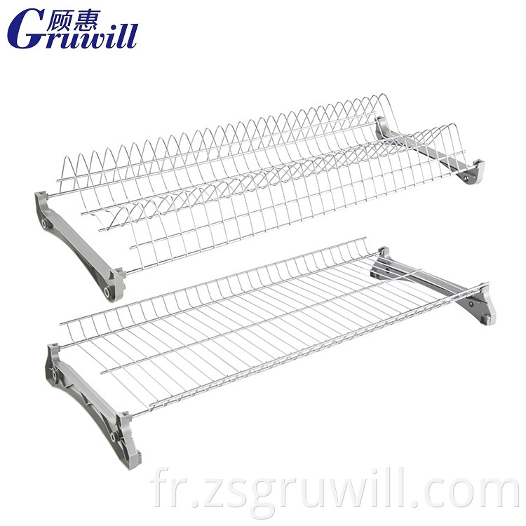 Ensemble de plats en acier inoxydable SS201 Rackage de cuisine de cuisine réglable Rack de stockage en acier Rack de vaisselle